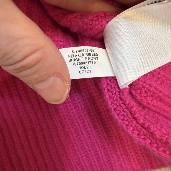 Banana Republic Medium 100% Cashmere Turtleneck Sweater Relaxed Ribbed Pink - Picture 6 of 10
